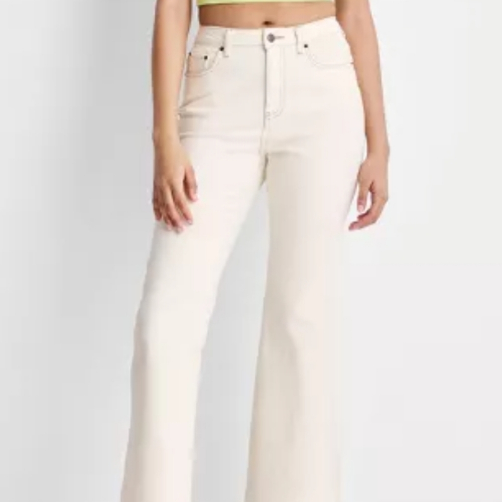 NO END  Denim SLIM straight leg ivory jeans size 36 spring summer